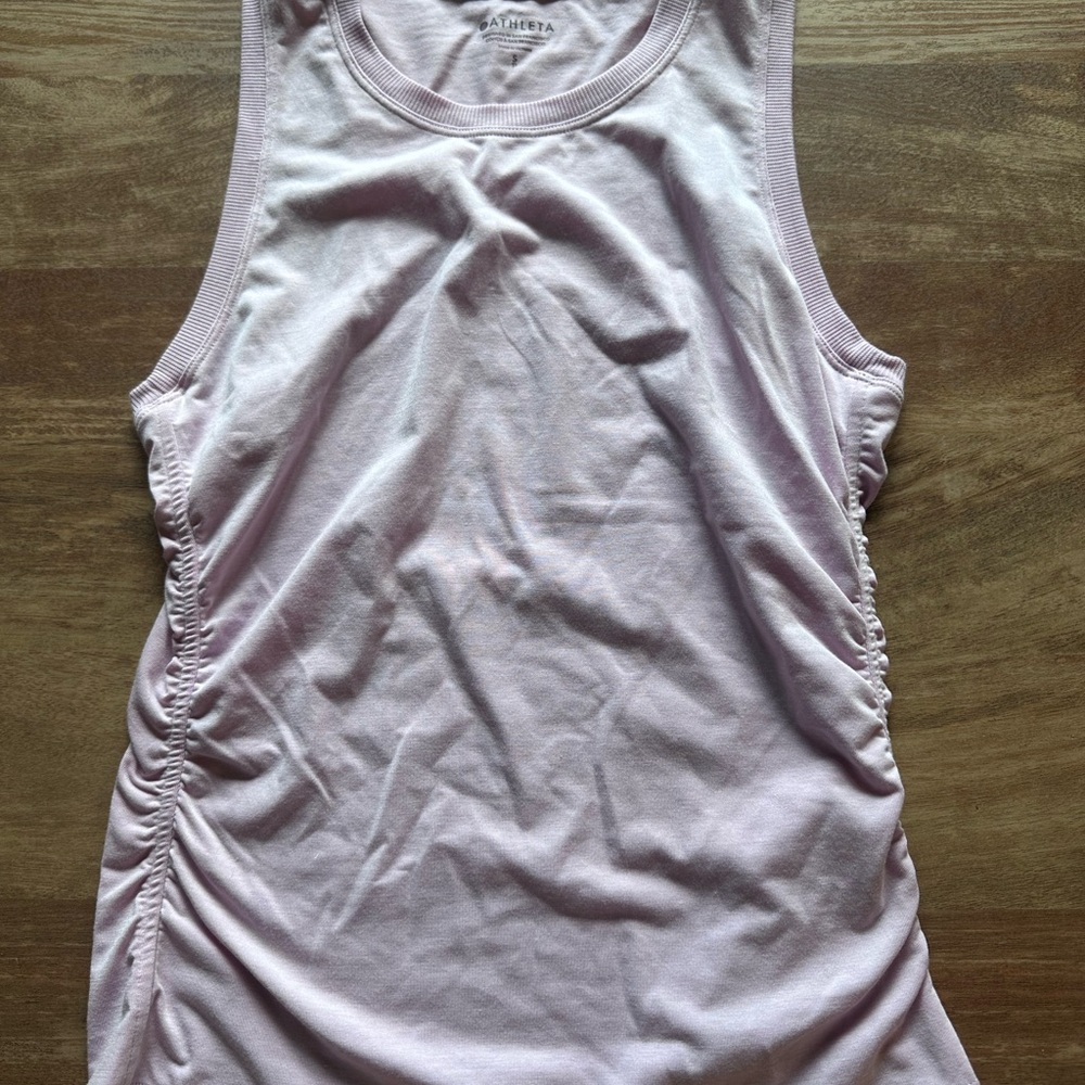 Athleta Women's Light Pink Ruched Tank Top